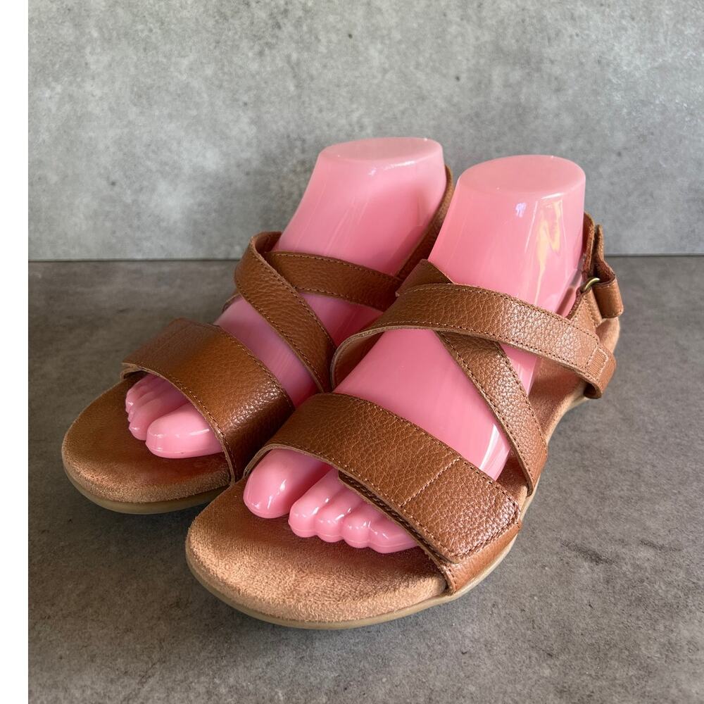 VIONIC Raya sling back strappy sandals tan women's 7.5 leather suede comfort